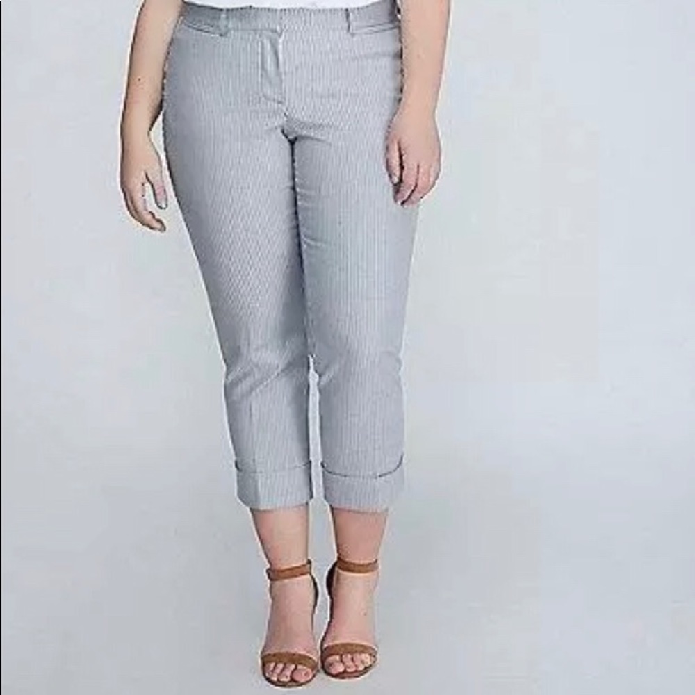 Lane Bryant Striped Cropped Pants - size 20 NWOT